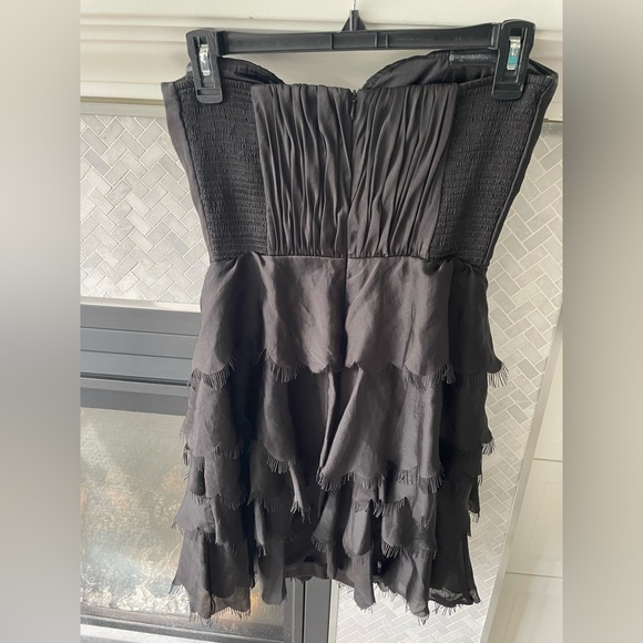 Black Rebecca Taylor Strapless Cocktail Dress - Picture 3 of 3